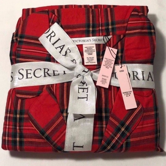 LAST TWO!! New VS Red Plaid Flannel Pajama Set - Picture 4 of 7